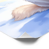 Great Pyrenees Schneebedeckte Berghütte Santa-Hut Poster (Ecke)