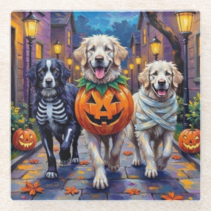 Great Pyrenees Süßigkeiten-oder-Saures-Halloween-K Glasuntersetzer