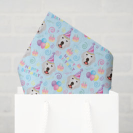 Great Pyrenees Tissue Paper in Blue Seidenpapier