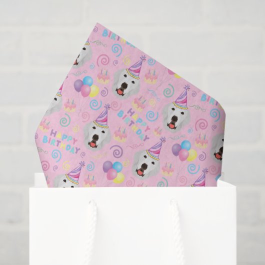 Great Pyrenees Tissue Paper in Pink Seidenpapier (Geschenk Tasche)