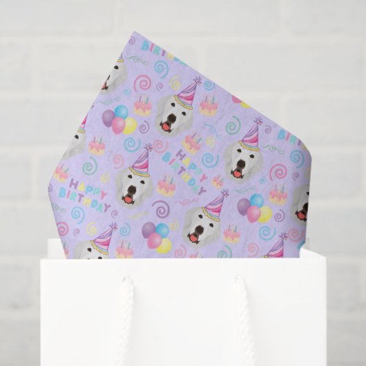 Great Pyrenees Tissue Paper in Purple Seidenpapier (Geschenk Tasche)