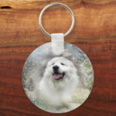 Great Pyrenees Winter Scene Schlüsselanhänger (Vorderseite)