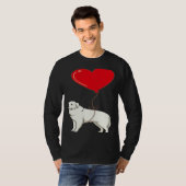 Great Pyrenees With Heart Balloon Valentines Day L T-Shirt (Vorne ganz)