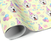 Great Pyrenees Wrapping Paper Yellow Geschenkpapier (Rolleneckpunkt)