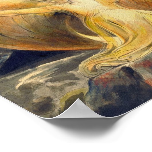 Great Red Dragon von William Blake Poster (Ecke)