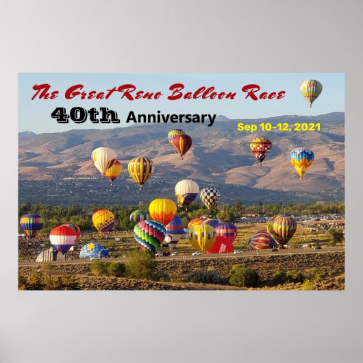 Great Reno Balloon Race Rising Balloons 40. Jahr Poster (Vorne)