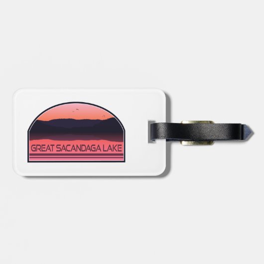 Great Sacandaga Lake New York Red Sunrise Gepäckanhänger (Rückseite horizontal)