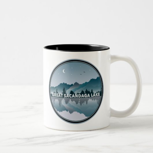 Great Sacandaga Lake New York Reflektion Zweifarbige Tasse (Rechts)