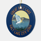 Great Salt Lake American Avocet Retro gestört Keramik Ornament (Links)