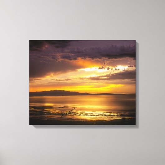 Great Salt Lake Sunset Leinwanddruck (Vorderseite)