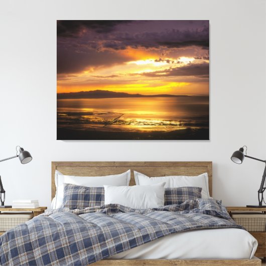 Great Salt Lake Sunset Leinwanddruck (Insitu (Schlafzimmer))