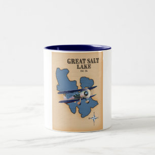 Great Salt Lake Utah Karte im Vintage-Stil Zweifarbige Tasse