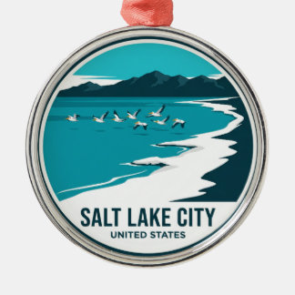 Great Salt Lake Utah Ornament Aus Metall