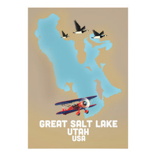 Great Salt Lake, Utah Travel Poster