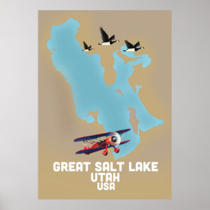 Great Salt Lake, Utah Travel Poster