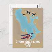 Great Salt Lake, Utah Travel Poster Postkarte (Vorne/Hinten)