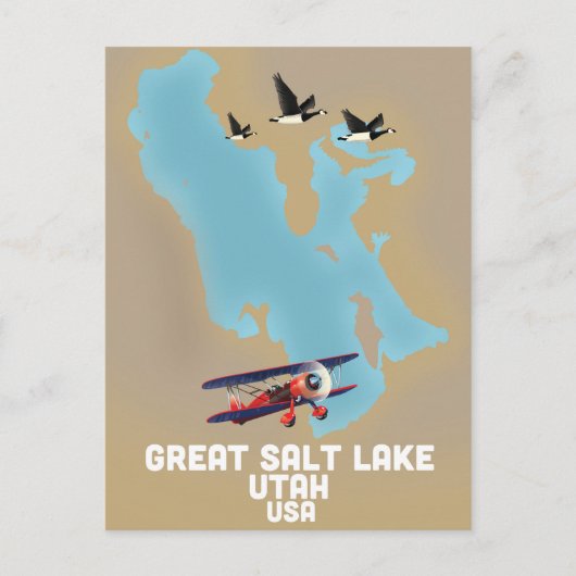 Great Salt Lake, Utah Travel Poster Postkarte (Vorderseite)