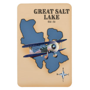 Great Salt Lake Utah Vintage Styleskarte Magnet