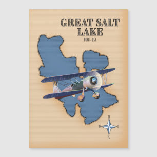 Great Salt Lake Utah Vintage Styleskarte Magnetkarte