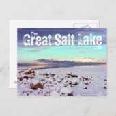 Great Salt Lake Utah Winter Landschaft Postkarte (Vorne/Hinten)