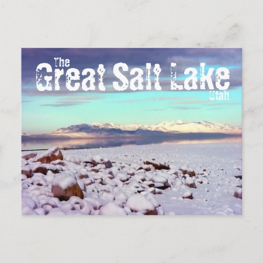 Great Salt Lake Utah Winter Landschaft Postkarte (Vorderseite)