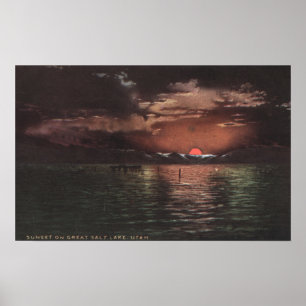 Great Salt Lake, UTSunset Szene auf See-Ansicht Poster