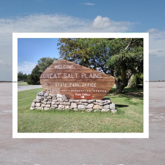 Great Salt Plaines Staat Park Sign, Oklahoma Postkarte