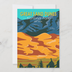 Great Sand Dunes National Park Colorado Vintage Feiertagskarte