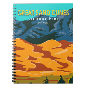 Great Sand Dunes National Park Colorado Vintage Notizblock