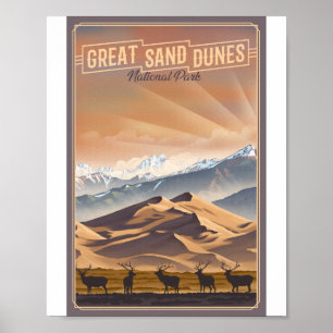 Great Sand Dunes National Park Litho-Kunstwerk Poster