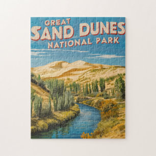 Great Sand Dunes National Park Retro-Reise-Kunst Puzzle