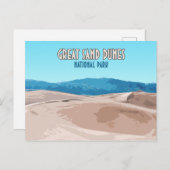 Great Sand Dunes Nationalpark Colorado Postkarte (Vorne/Hinten)