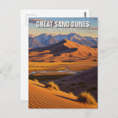 Great Sand Dunes Nationalpark Colorado Postkarte (Vorne/Hinten)