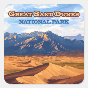 Great Sand Dunes Nationalpark Colorado Quadratischer Aufkleber