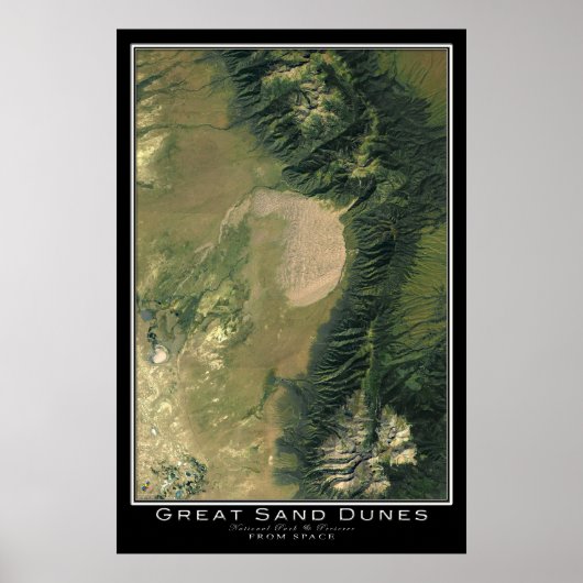 Great Sand Dunes Nationalpark Colorado Satellite Poster (Vorne)