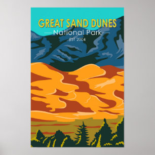 Great Sand Dunes Nationalpark Colorado Vintag Poster