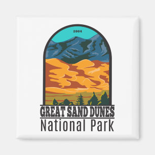 Great Sand Dunes Nationalpark Colorado Vintage Magnet