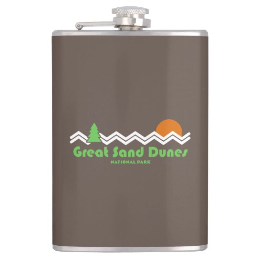 Great Sand Dunes Nationalpark Retro Flachmann (Vorderseite)