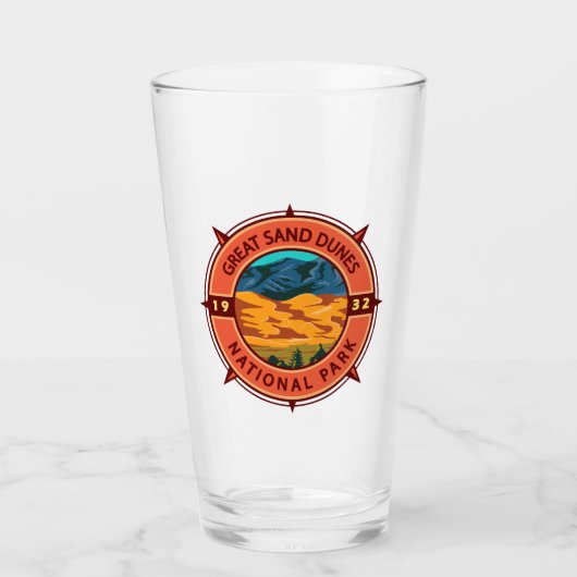 Great Sand Dunes Nationalpark Retro Kompass Glas (Vorderseite)