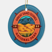 Great Sand Dunes Nationalpark Retro Kompass Keramik Ornament (Links)