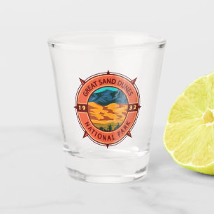 Great Sand Dunes Nationalpark Retro Kompass Schnapsglas