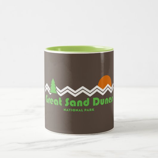 Great Sand Dunes Nationalpark Retro Zweifarbige Tasse (Mittel)