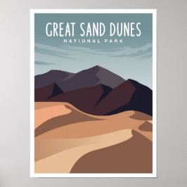 Great Sands Dune National Park Colorado Travel Poster