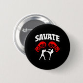 Great Savary Boxing Design Kick Mixed Martial Arts Button (Vorne & Hinten)