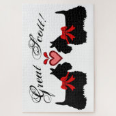 "Great Scott!", Scottish Terrier Hund/Red Herz Puzzle (Vertikal)