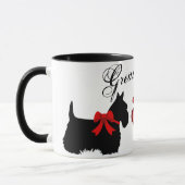 "Great Scott!" Scottish Terrier, Roter Bogen, Herz Tasse (Links)