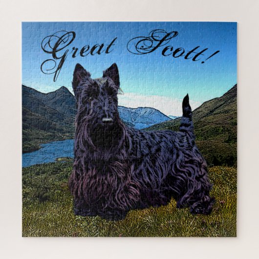"Great Scott!"Scottish Terrier/Scotland Cartooned Puzzle (Vertikal)
