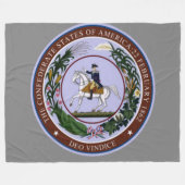 GREAT SEAL of the CONFEDERACY Fleecedecke (Vorderseite (Horizontal))