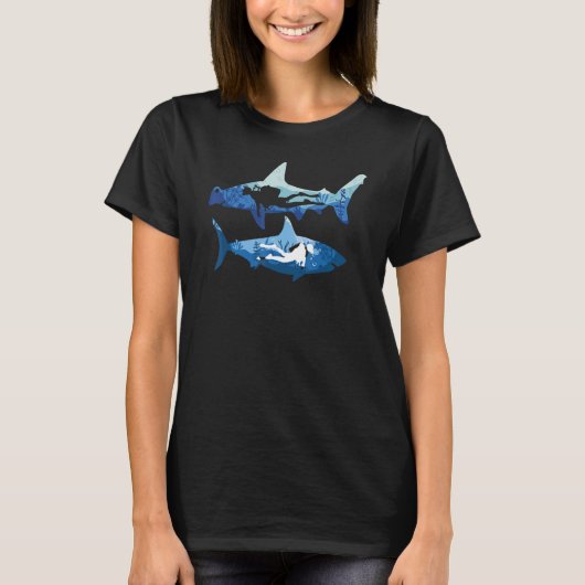 Great Shark Diver Scuba Diving T-Shirt (Vorderseite)