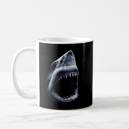 Great Shark Face Graphic Ocean Bite Lover Gigant W Kaffeetasse (Links)